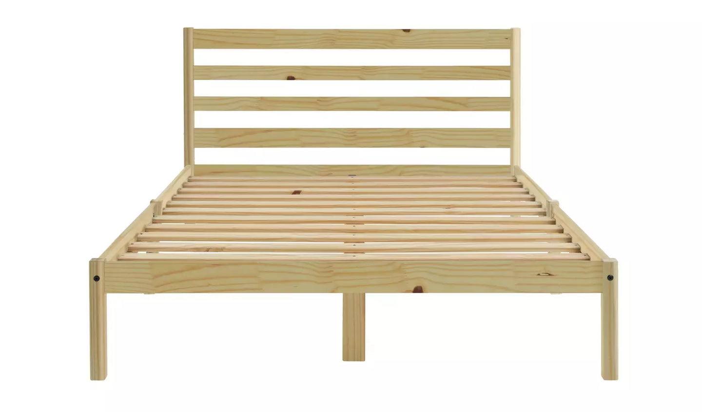 Kaycie Double Wooden Bed Frame - Pine